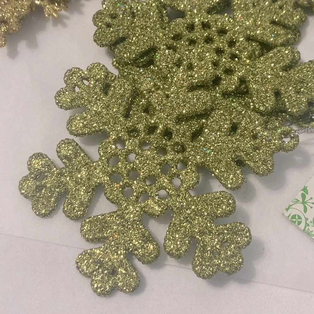 24 Glitter Snowflake Ornaments Set